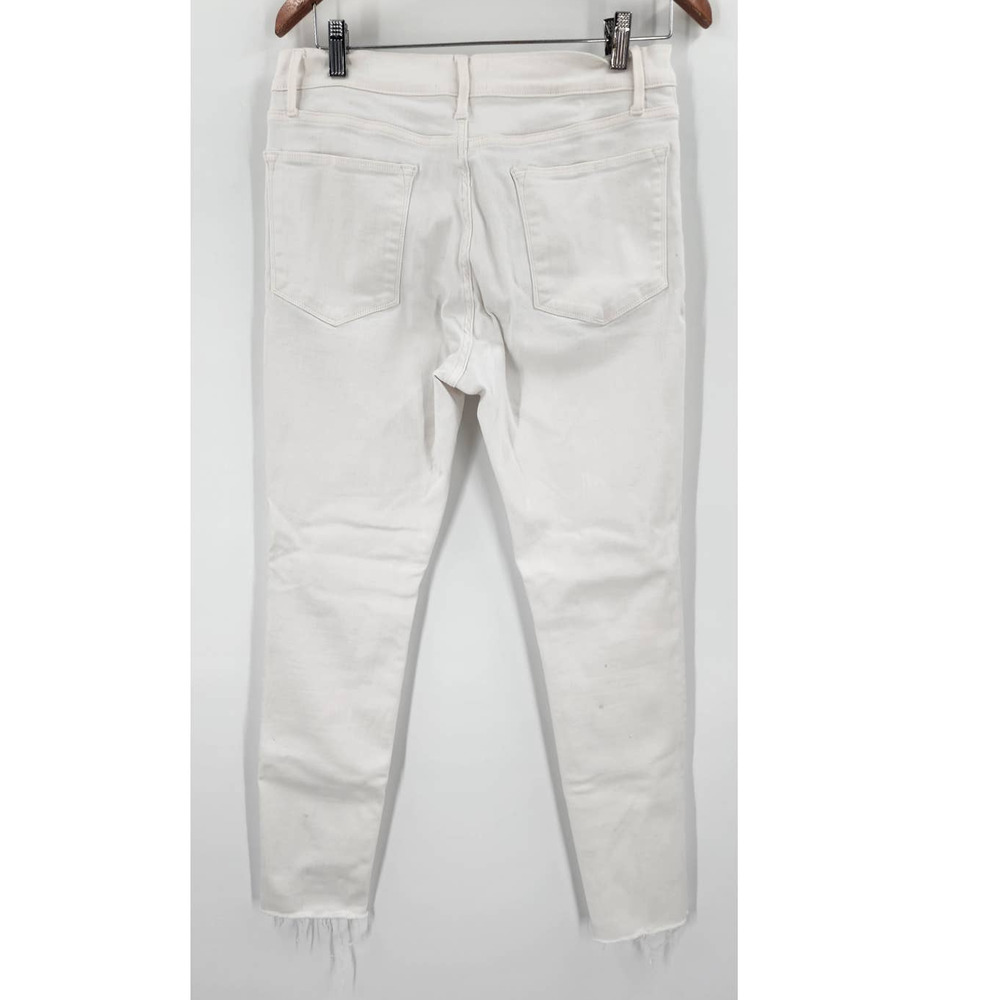 FRAME Le High Skinny White Raw-Hem Edge Jeans Size 31 - Picture 3 of 8